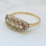 Pave diamond ring antique gold 14k
