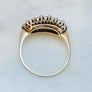 Pave diamond ring antique gold 14k