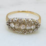 Pave diamond ring antique gold 14k