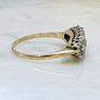 Pave diamond ring antique gold 14k