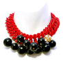 Chunky short bobble necklace.Front
