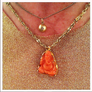 Diamond and Brass ball necklace layering