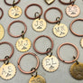 Vintage Groom gift Brass Keyring Monogram Initials Custom