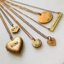Vintage Brass Small Heavy Hexagon Pendant, Custom Engraved