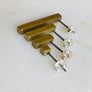 Brass cube and bar stud earrings
