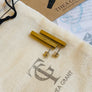 Brass cube and bar stud earrings