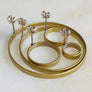 Brass hoop circle stud earrings
