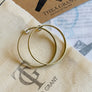 Round brass hoop stud earrings