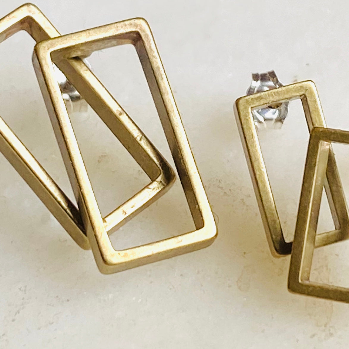 Geometric sales square earrings