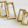 Brass rectangular stud earrings