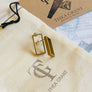Brass rectangle stud earrings