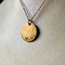 Custom Engraved Vintage Brass Flat Disc Pendant