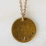 Custom Engraved Vintage Brass Flat Disc Pendant