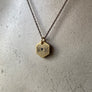 Vintage Brass Small Heavy Hexagon Pendant, Custom Engraved