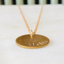 Custom Engraved Vintage Brass Flat Disc Pendant