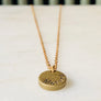 Custom Engraved Vintage Brass Small Heavy Disc Pendant