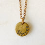 Custom Engraved Vintage Brass Small Heavy Disc Pendant