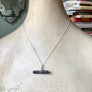 Onyx Bar Double Claw Pendant Necklace