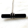 Onyx Bar Double Claw Pendant Necklace