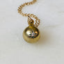 Manet Diamond and Brass Ball Pendant Necklace