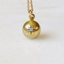 Manet Diamond and Brass Ball Pendant Necklace