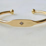 Lautrec Brass and Diamond ID Cuff