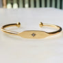 Lautrec Brass and Diamond ID Cuff