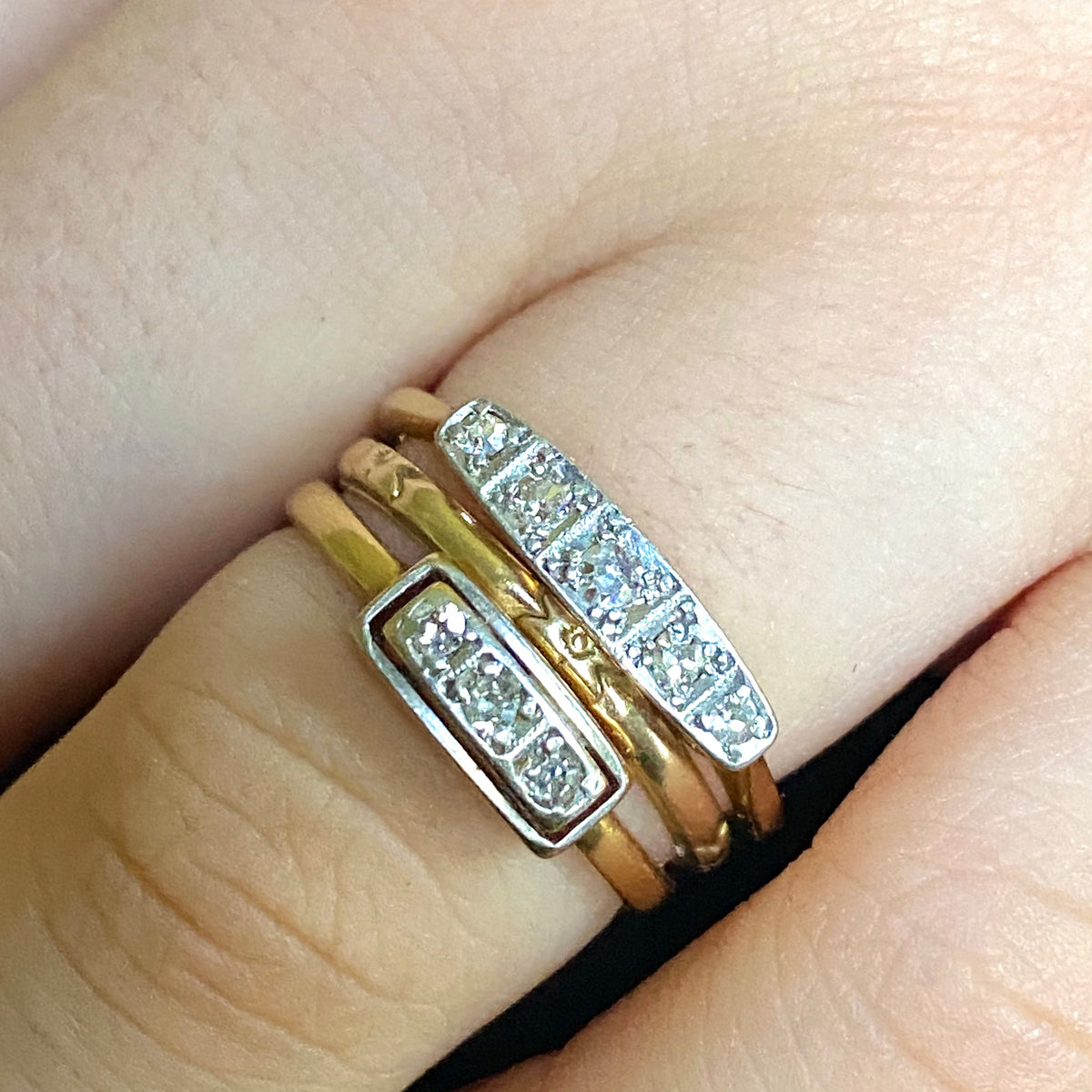Antique trilogy diamond rings hot sale