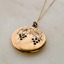 Grape clusters antique locket necklace