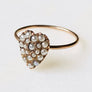 Antique pearl heart gold ring