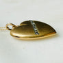 Victorian Gold-Filled Heart Locket Necklace set with Paste