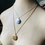Sterling silver starburst and turquoise round locket necklace