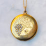 antique locket gold grape bird
