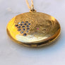 antique victorian photo locket gold fill grapevine swallow