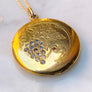 Victorian crystal locket gold grapes sparrow