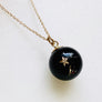 Black Onyx Diamond Star Gold Ball Necklace
