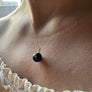 Black Onyx Diamond Gold Ball Necklace