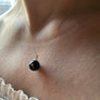 Black Onyx Diamond Gold Ball Necklace