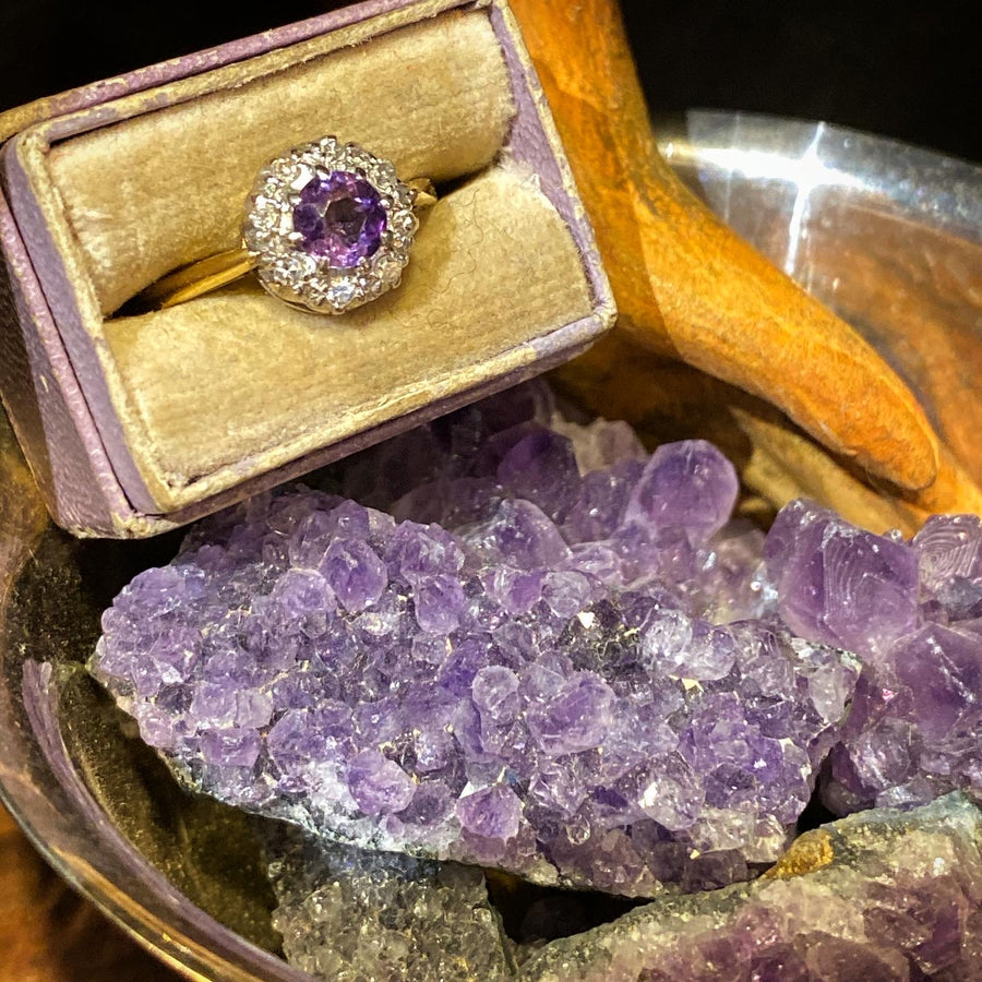 Antique Amethyst diamond ring NYC