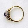 Cata Amethyst and Diamond Gold Antique Halo Ring