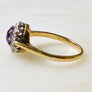 Cata Amethyst and Diamond Gold Antique Halo Ring