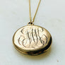 Victorian starburst gold-filled locket necklace