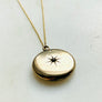 Victorian starburst gold-filled locket necklace
