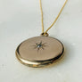 Victorian starburst gold-filled locket necklace