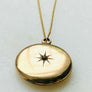 Victorian starburst gold-filled locket necklace