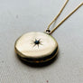Victorian starburst gold-filled locket necklace