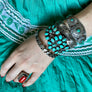 Turquoise Sterling Southwestern Statement Vintage Cuff Bracelet
