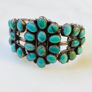 Turquoise Sterling Southwestern Statement Vintage Cuff Bracelet