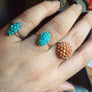 Victorian Turquoise Oval Pavé Bombe Ring