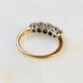 Graduated Five Diamond and Gold Antique Half-Hoop Ring